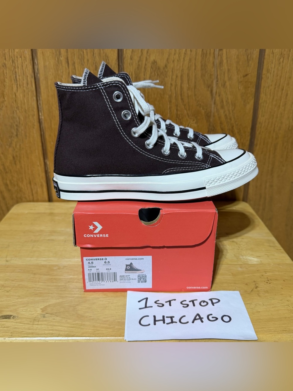 Converse Chuck 70 Hi Dark Root Brown Egret A08137F Unisex Women 6.5 Mens 4.5 NEW